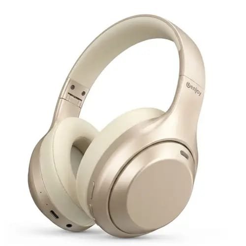 Uenjoy UHP9 Wireless Bluetooth Headphones - Champagne Gold | ANC Active Noise Cancelling, V5.4, 70H Playtime, Over-Ear Headset with Mic + Premium Box